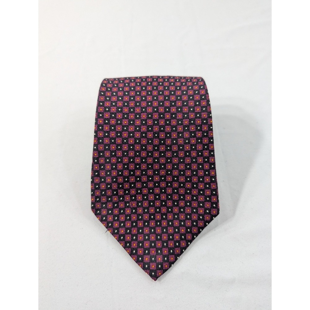 Vintage Polo Ralph Lauren Tie Mens Red Black Geometric Foulard Silk USA